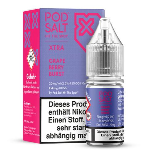 Pod Salt - X - Grape Berry Burst - Nikotinsalz Liquid - 10ml