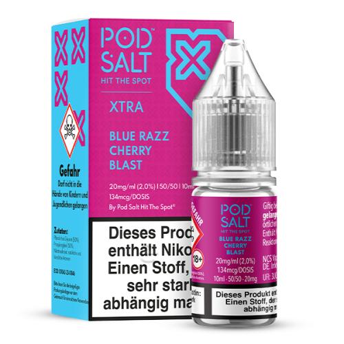 Pod Salt - X - Blue Razz Cherry Blast - Nikotinsalz Liquid - 10ml