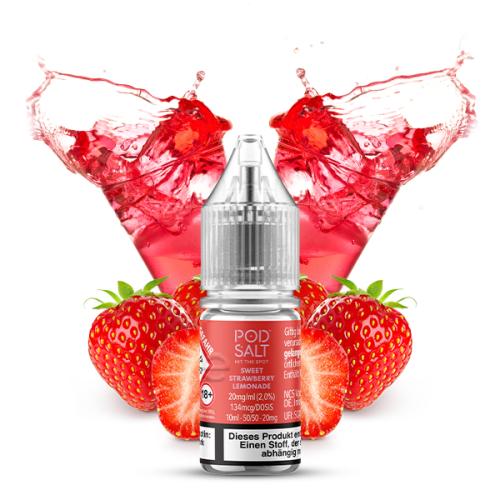 Pod Salt - X - Sweet Strawberry Lemonade - Nikotinsalz Liquid - 10ml